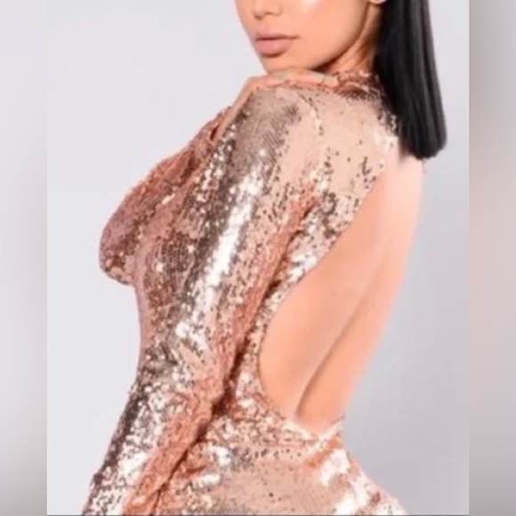 Fashion Nova Expose Sequin Dress Size: M - Picture 7 of 9